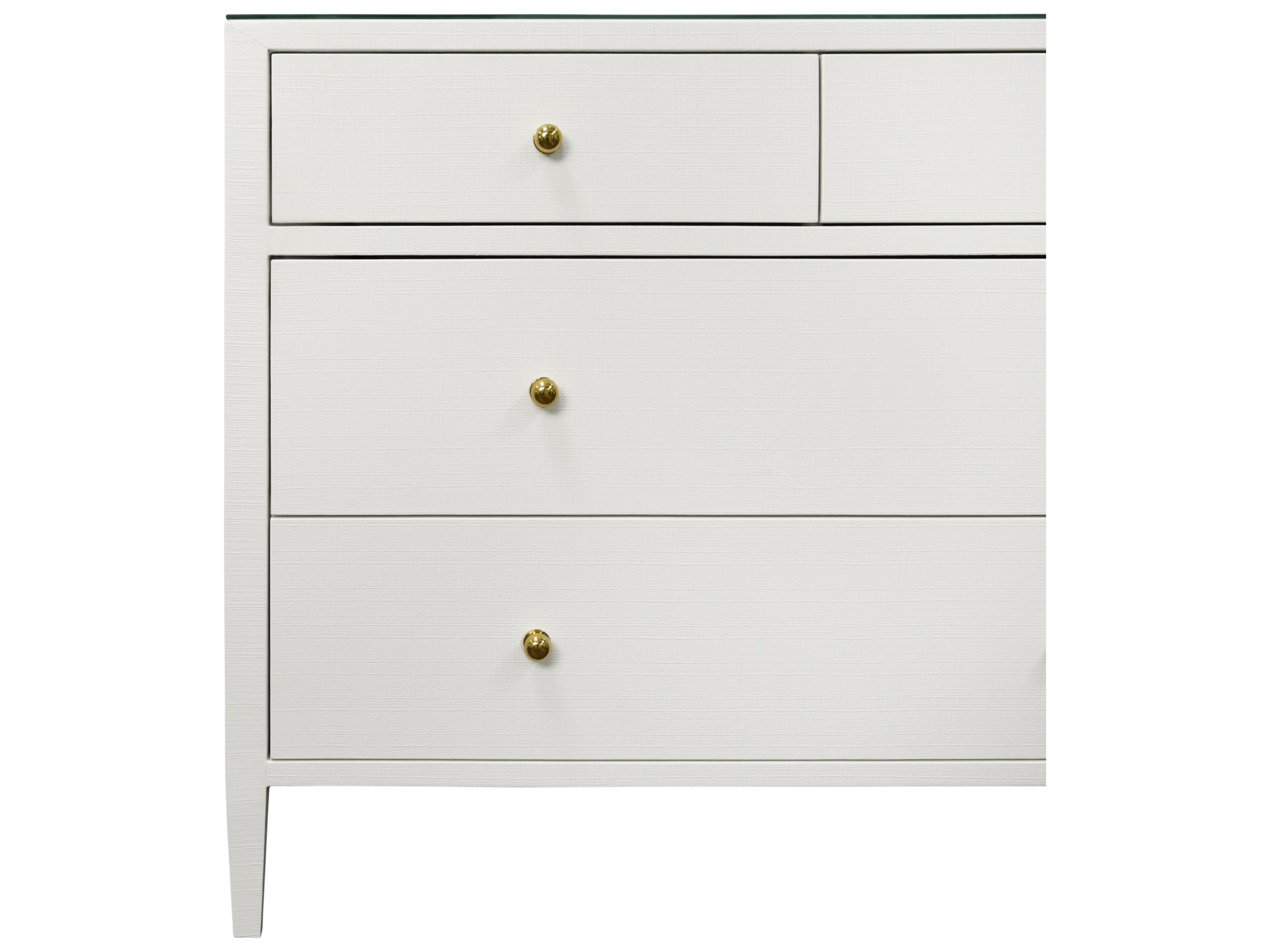 Worlds Away 4-Drawers White Dresser