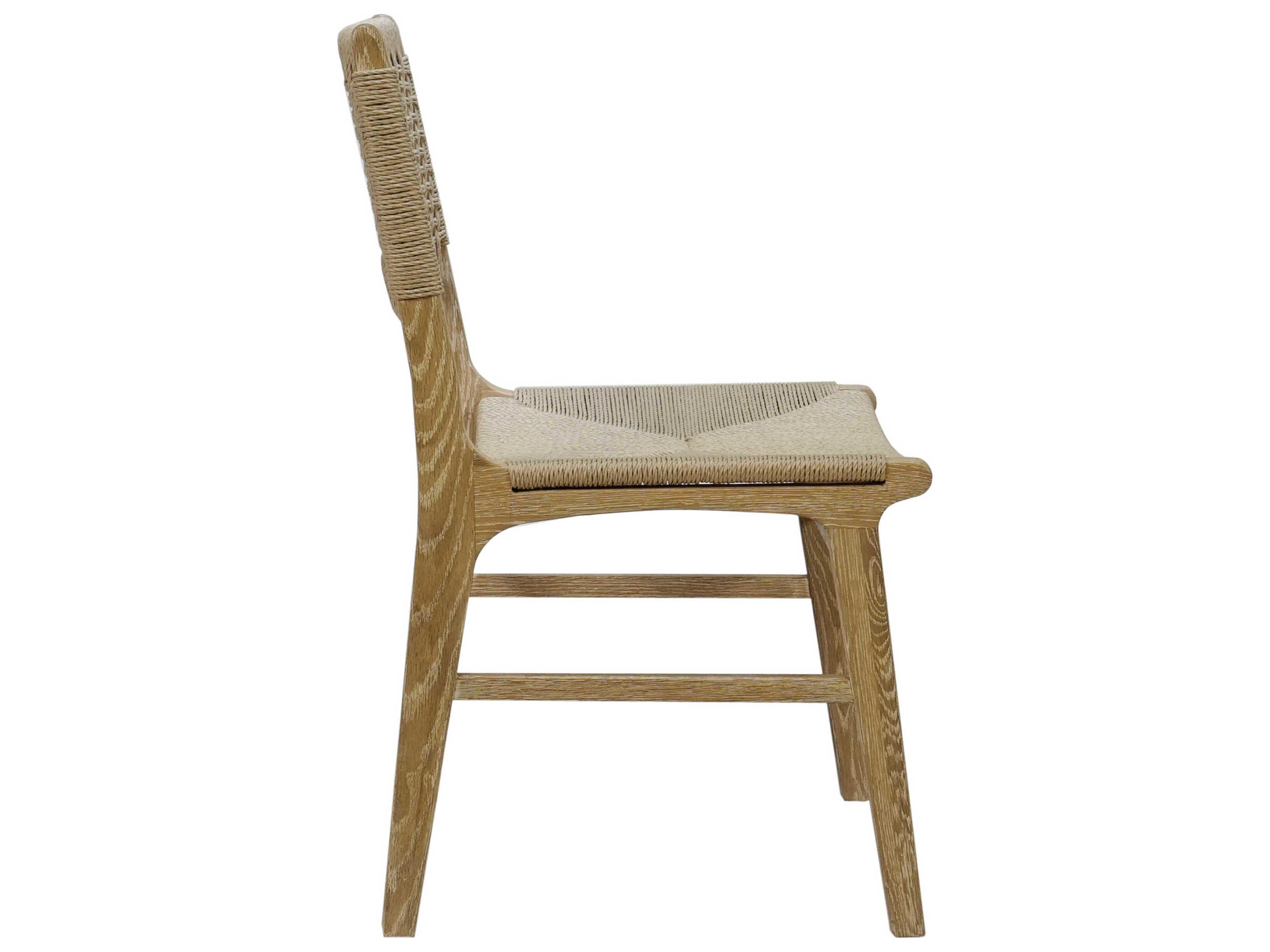 Worlds Away Hardwood Beige Side Dining Chair