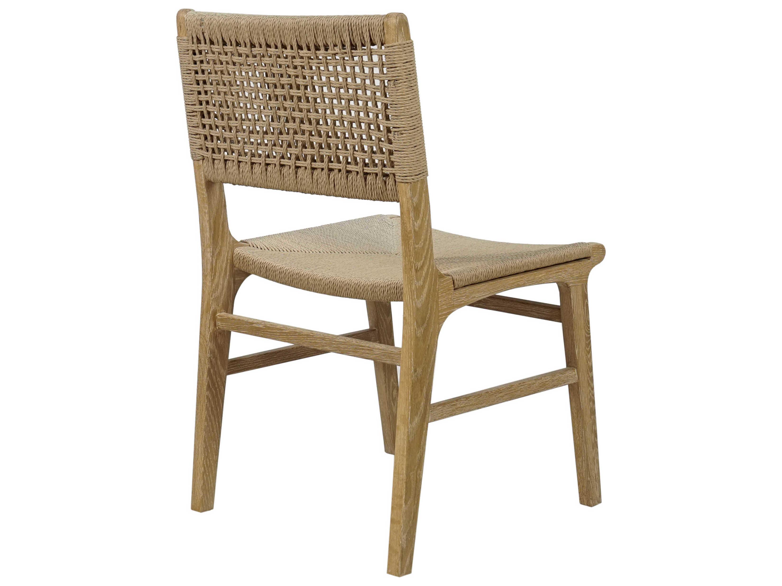 Worlds Away Hardwood Beige Side Dining Chair
