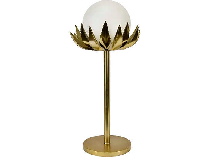 Worlds Away Moxie Pal Leaf Brass Table Lamp