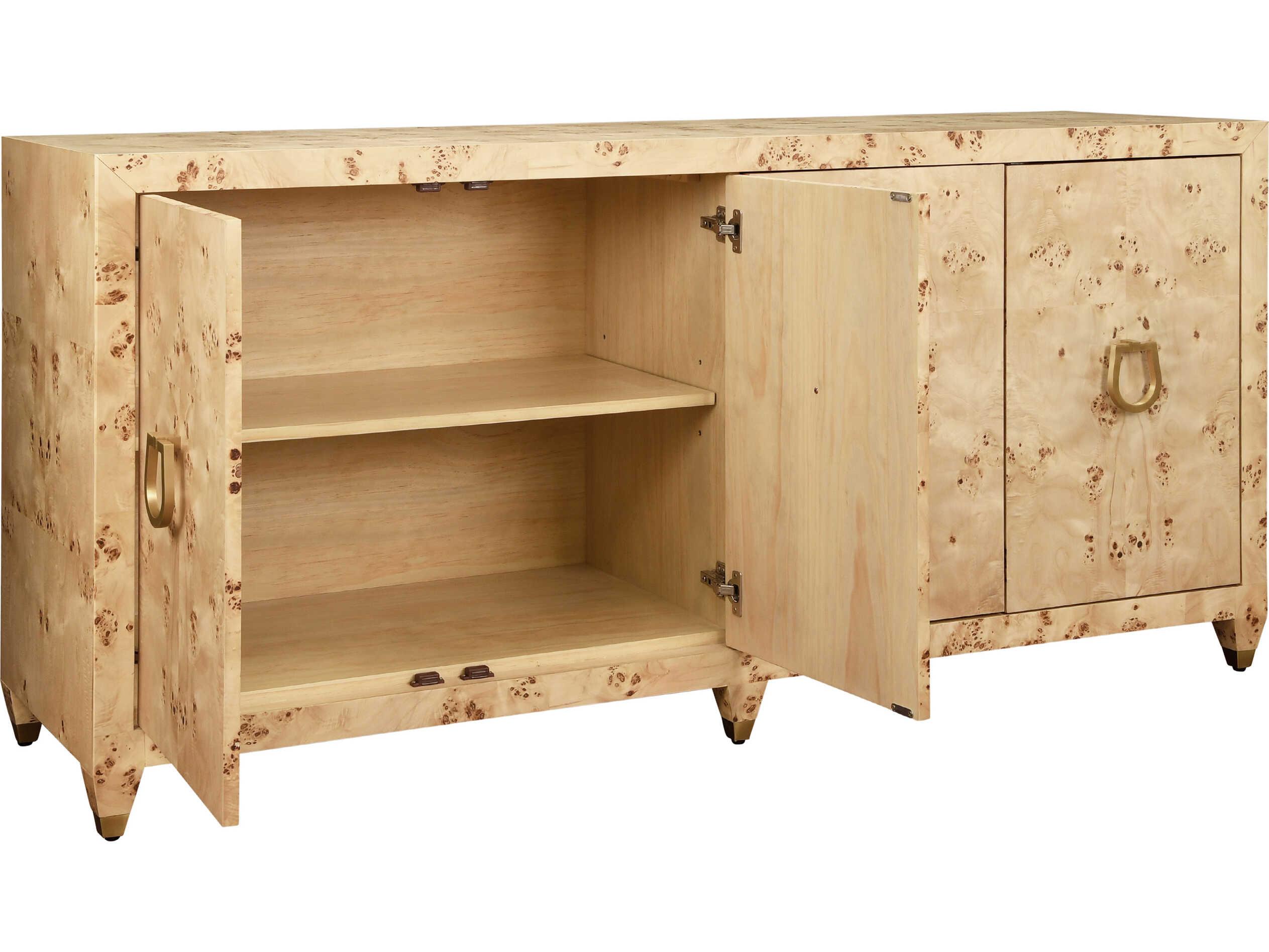 Worlds Away 72" Mulligan Burlwood Brown Sideboard