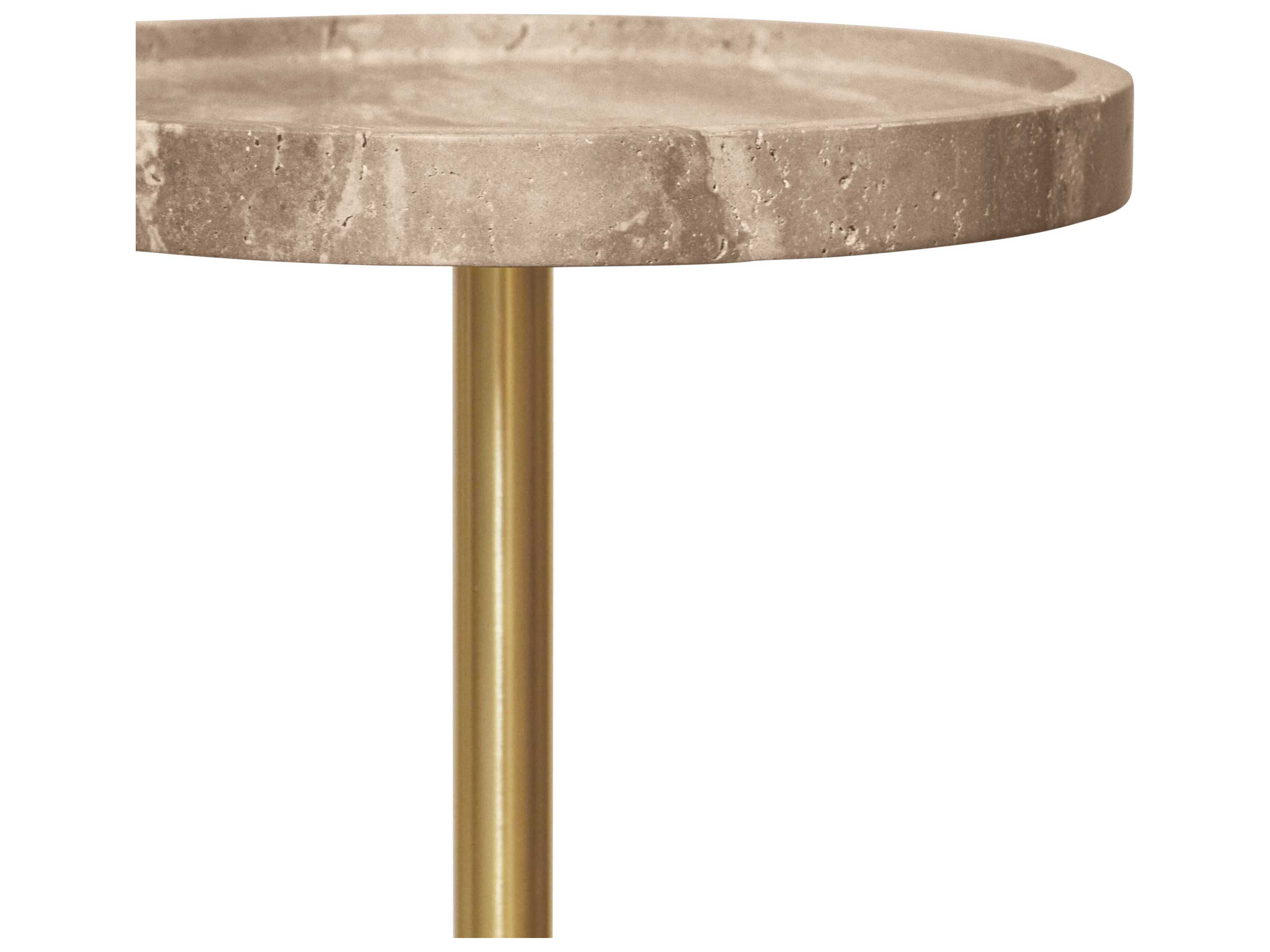 Worlds Away Round Marble End Table