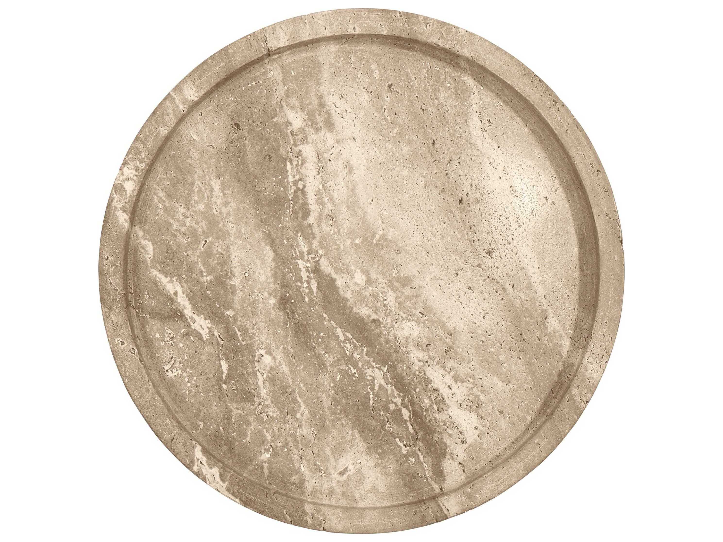 Worlds Away Round Marble End Table