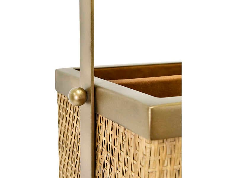 Worlds Away Nelson Woven Rattan Brown Storage Bin Magazine Holder