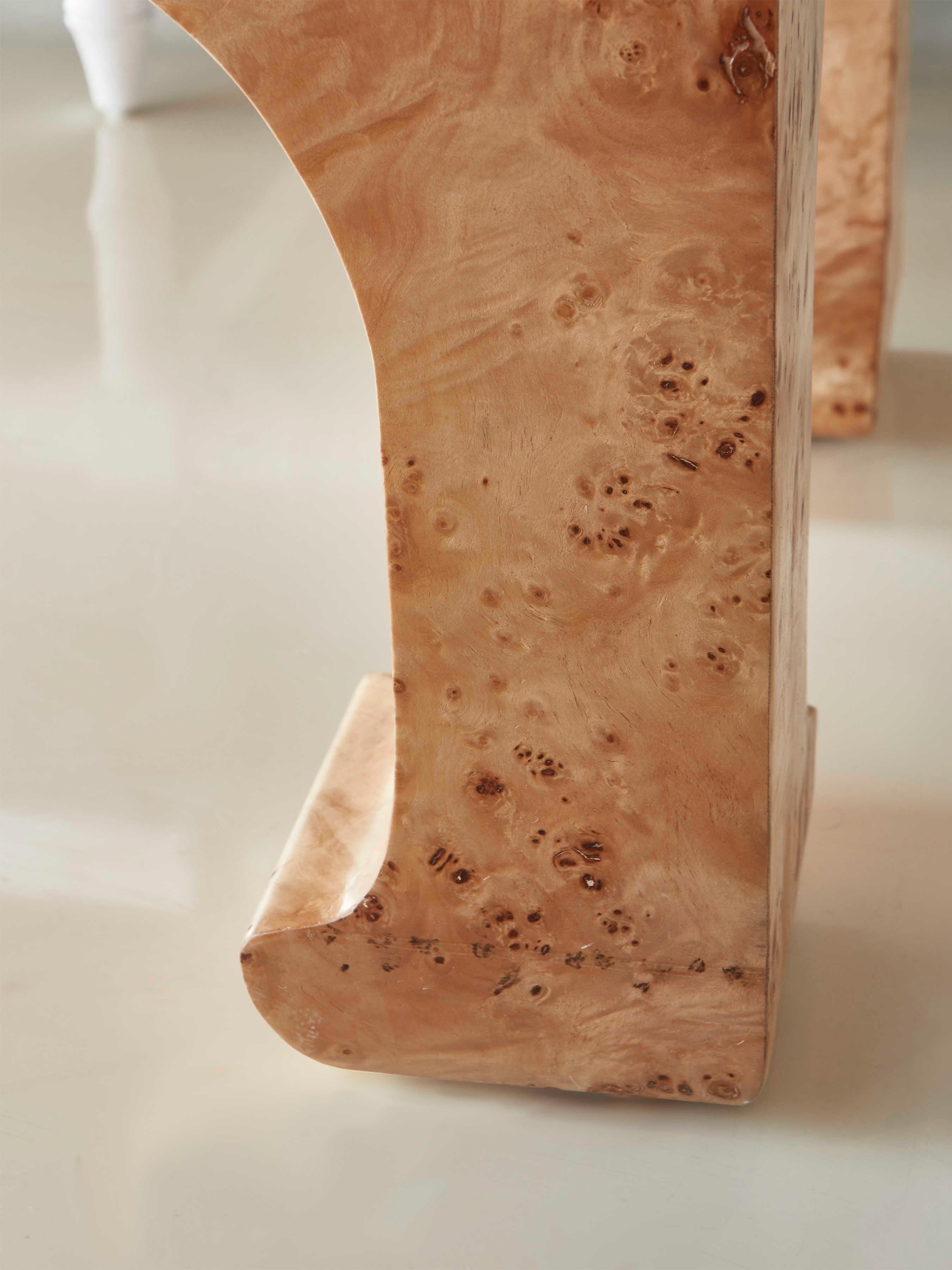 Worlds Away Rectangular Matte Burl Wood Coffee Table