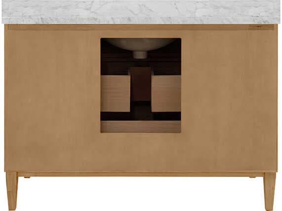 Worlds Away Odin Brown Vanity With White Marble Top Porcelain Sink