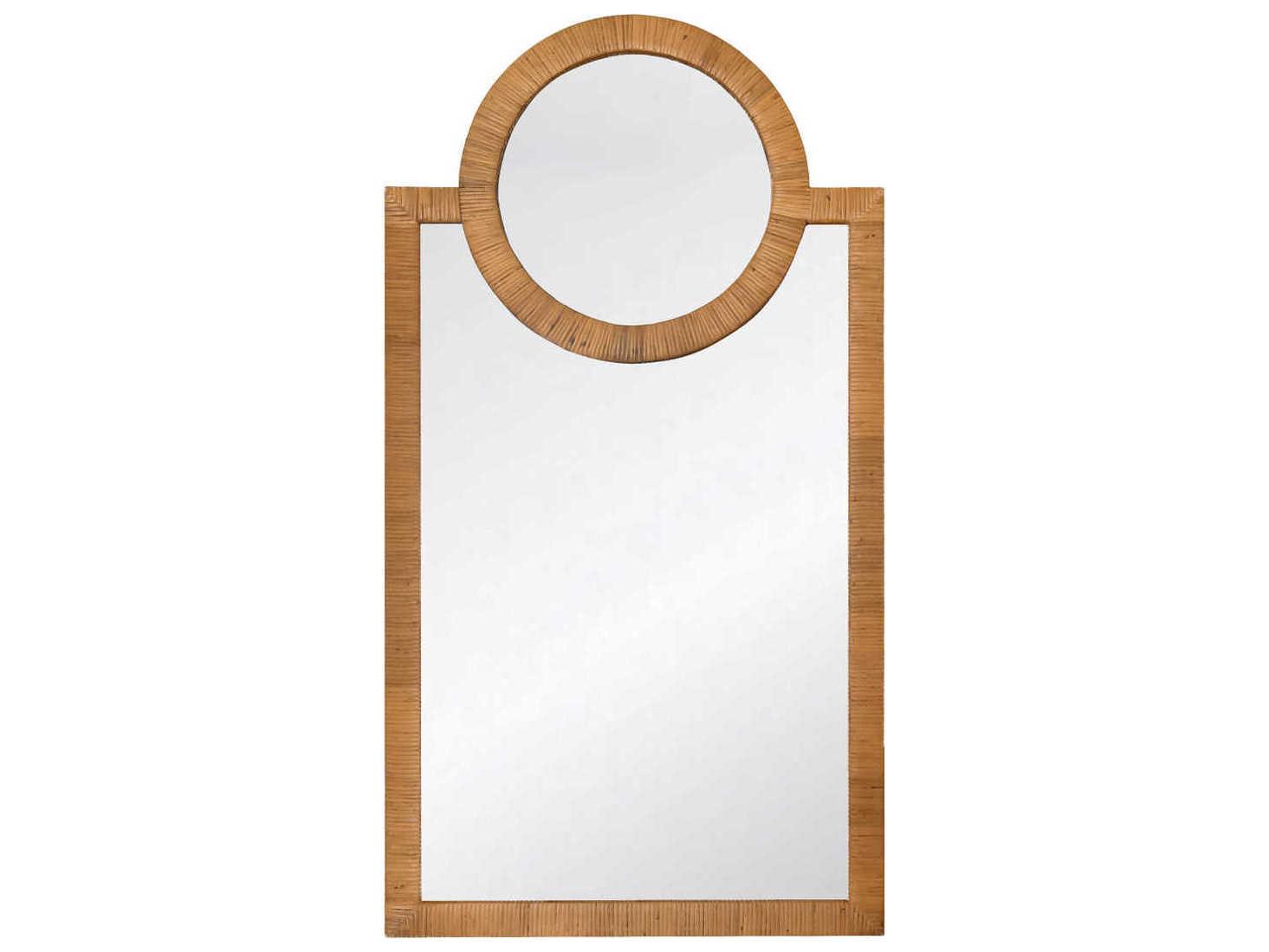 Worlds Away Rattan Wrapped Wall Mirror
