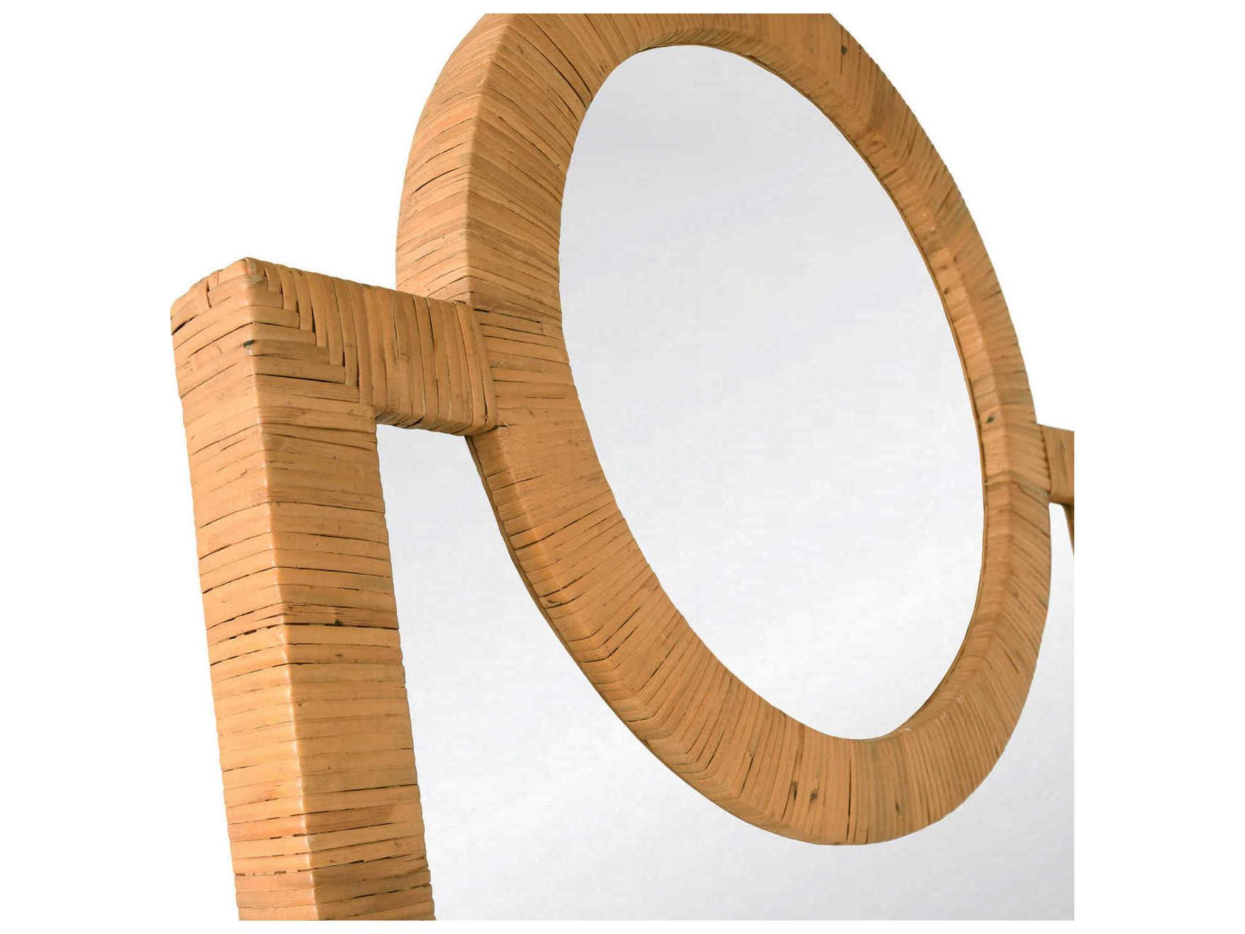 Worlds Away Rattan Wrapped Wall Mirror
