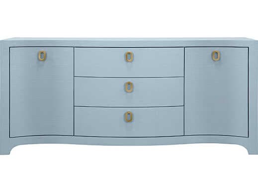 Worlds Away 72" Paulina Solid Wood Blue Sideboard