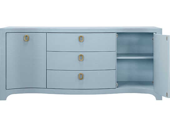 Worlds Away 72" Paulina Solid Wood Blue Sideboard