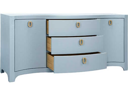 Worlds Away 72" Paulina Solid Wood Blue Sideboard