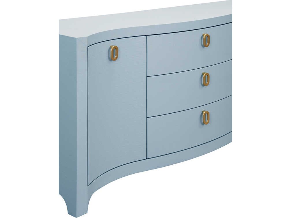 Worlds Away 72" Paulina Solid Wood Blue Sideboard