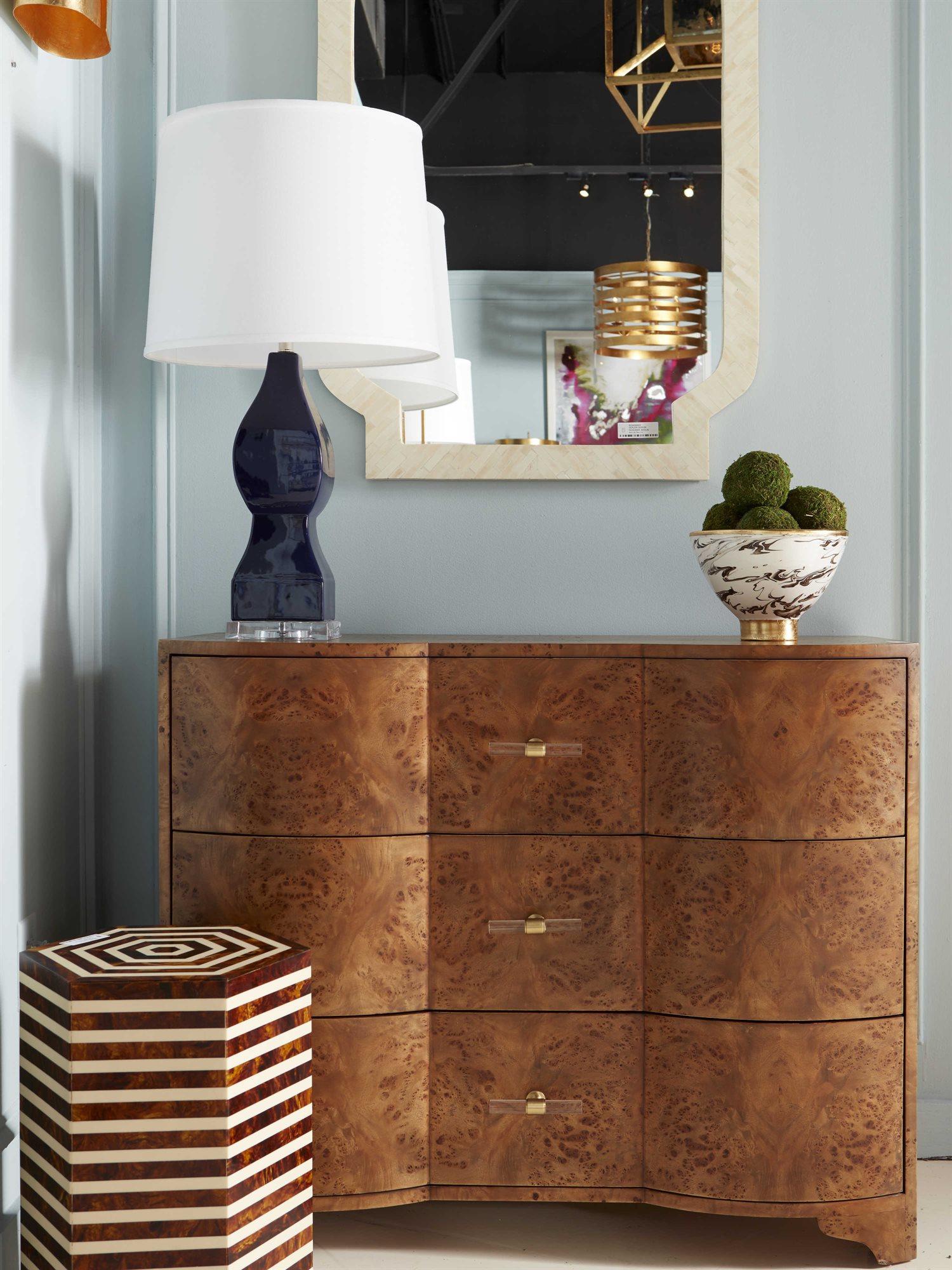 Worlds Away 3-Drawers Brown Dresser