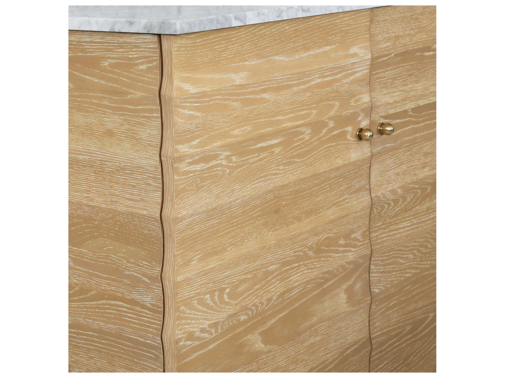 Worlds Away White Carrara Marble / Cerused Oak Vanity