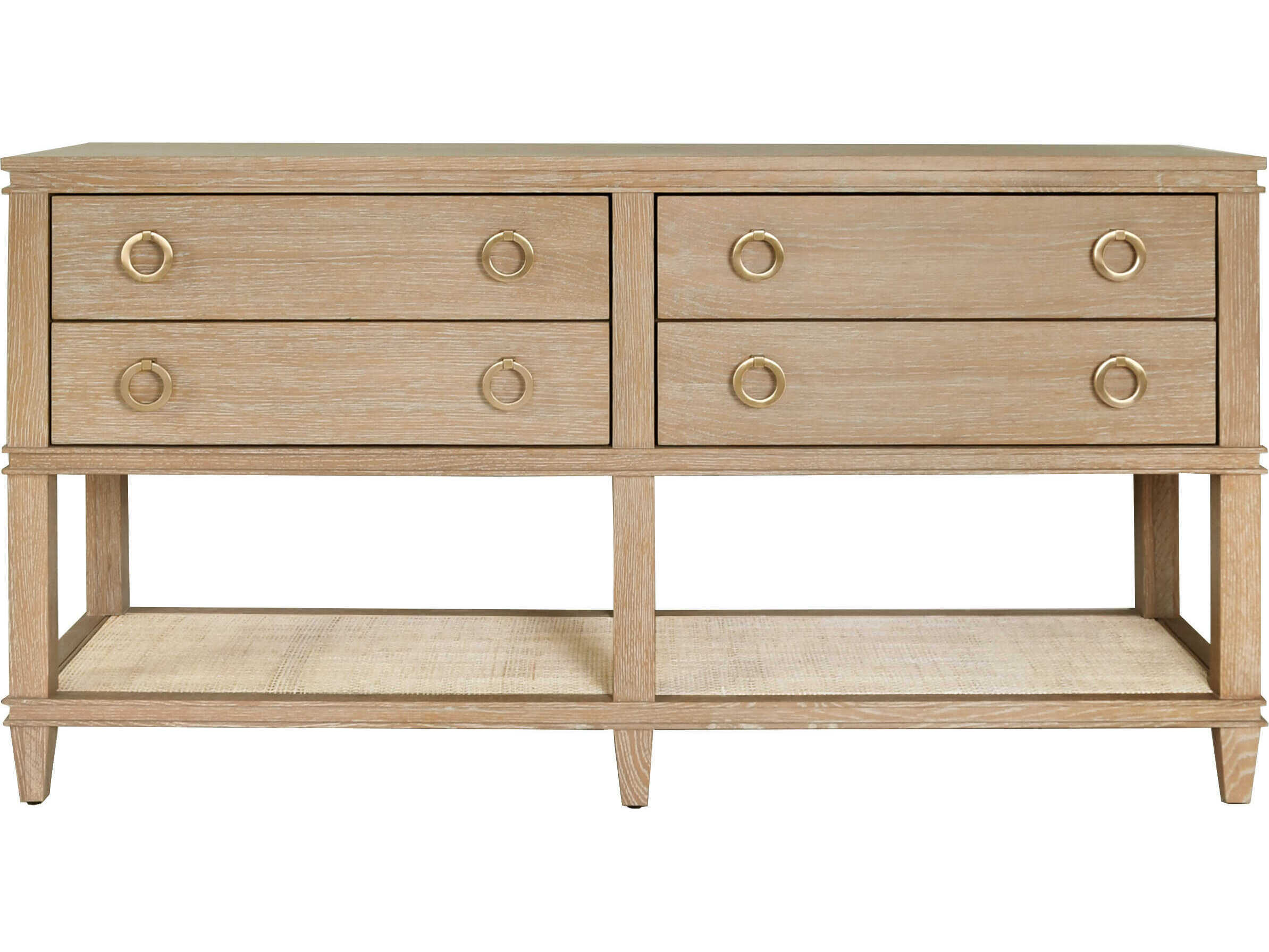 Worlds Away Rectangular Wood Cerused Oak Console Table