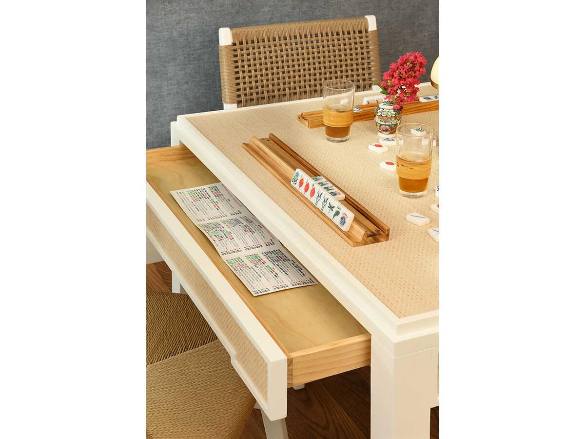 Worlds Away Robin White Solid Wood Brown Dining Table
