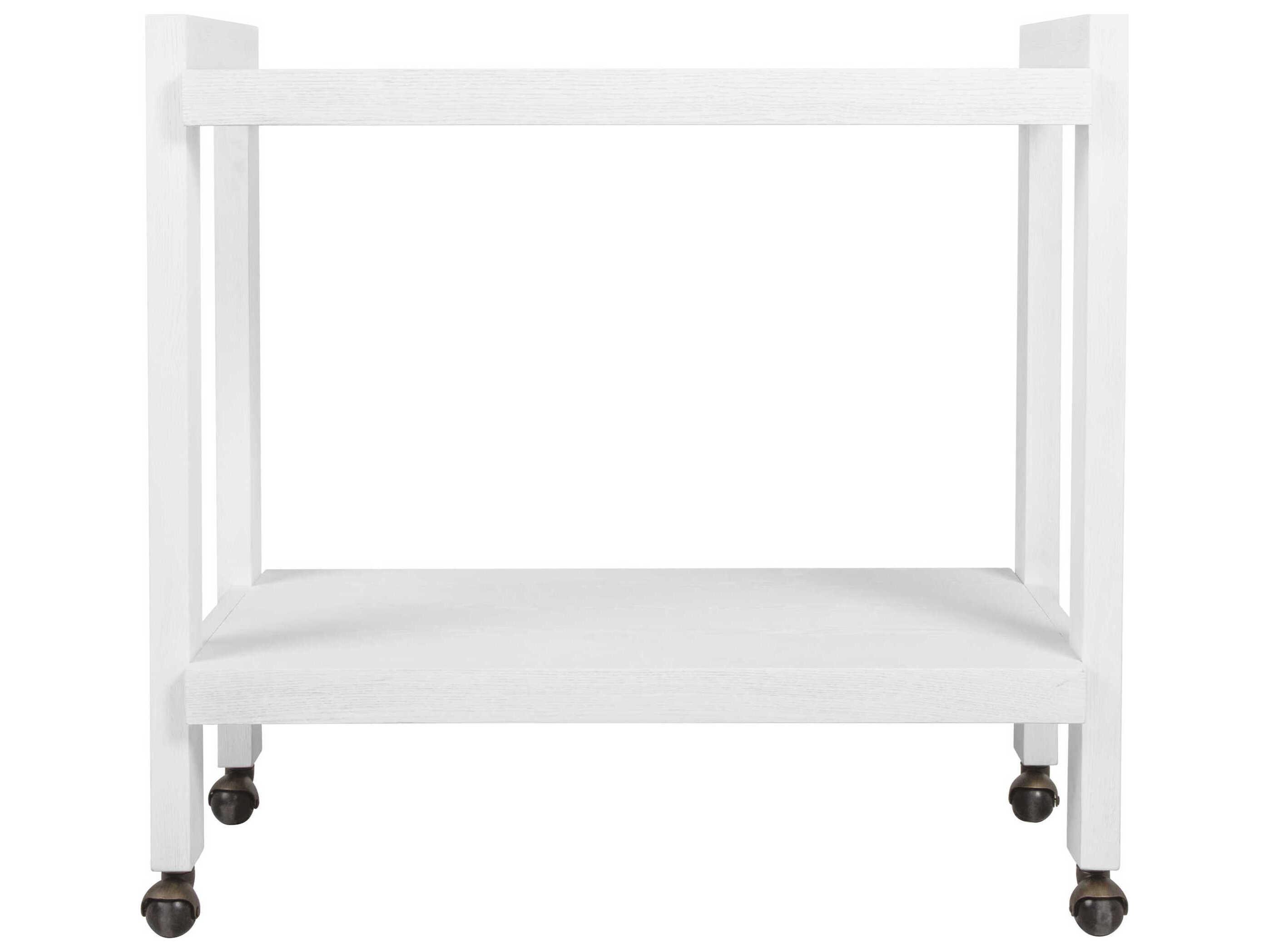 Worlds Away Wood White Washed Oak Bar Cart