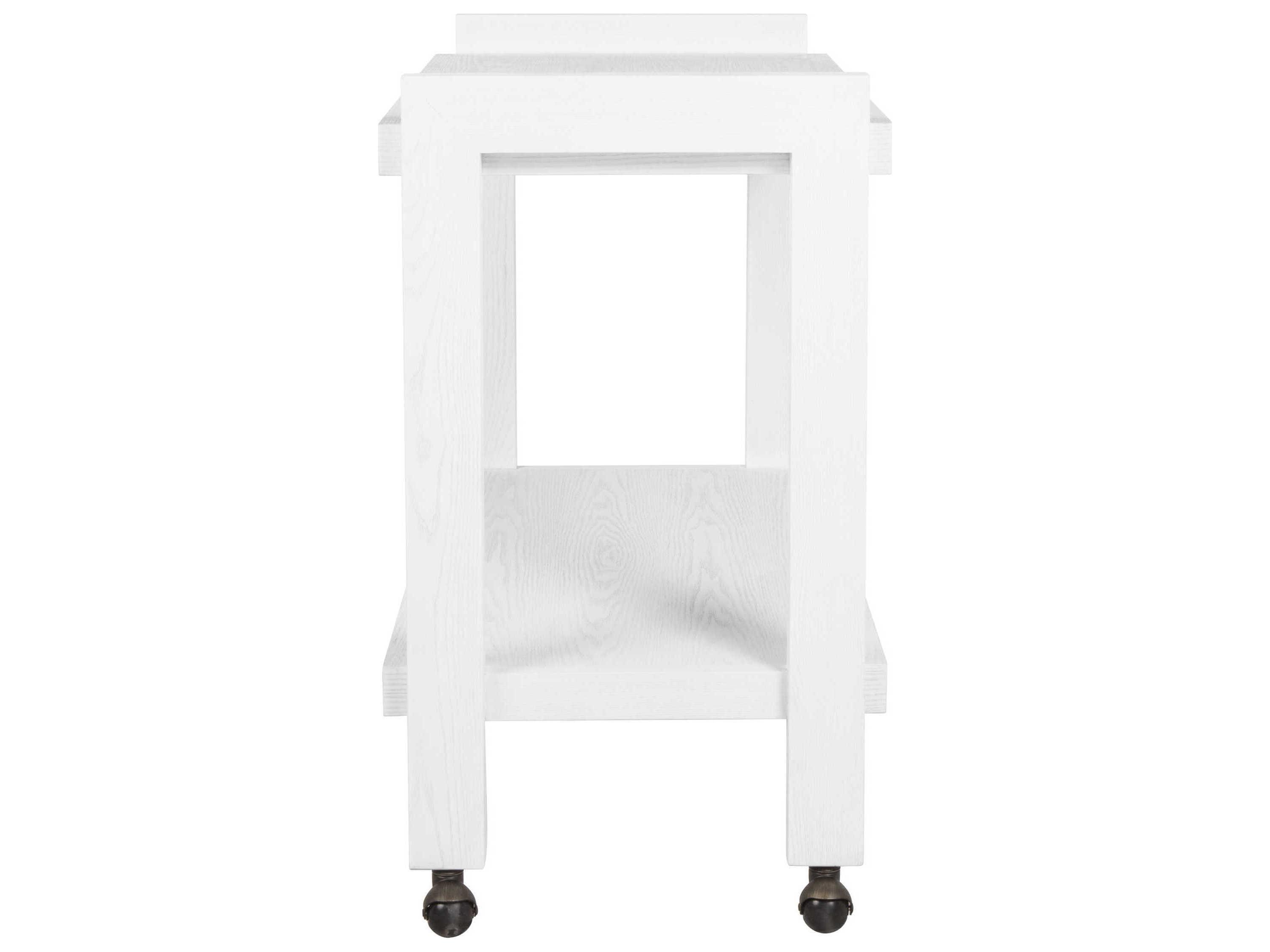 Worlds Away Wood White Washed Oak Bar Cart