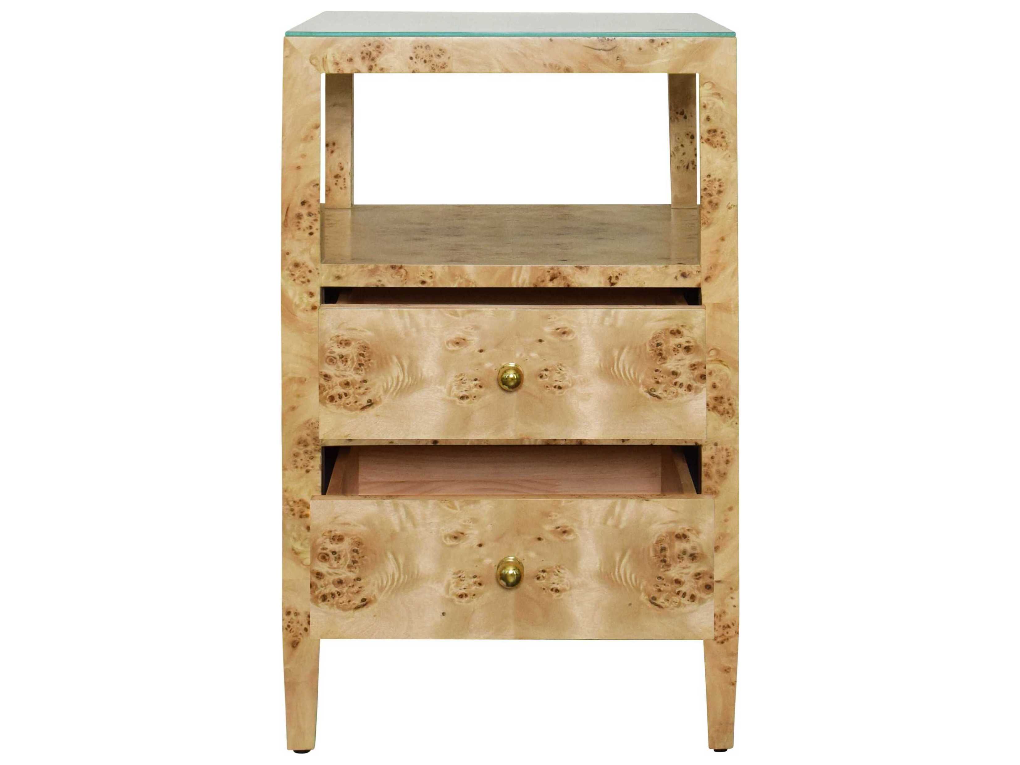 Worlds Away Rectangular Glass End Table