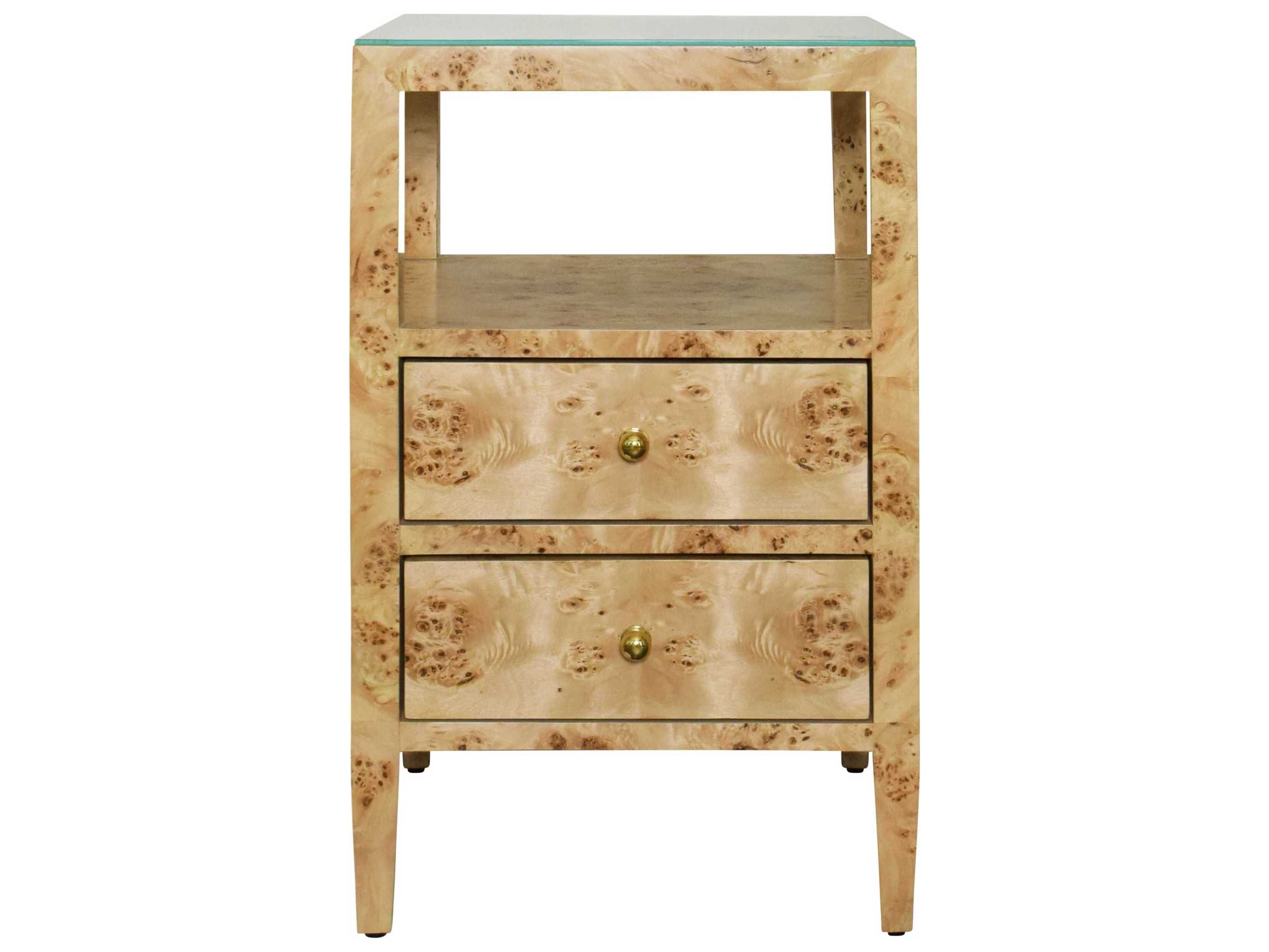 Worlds Away Rectangular Glass End Table