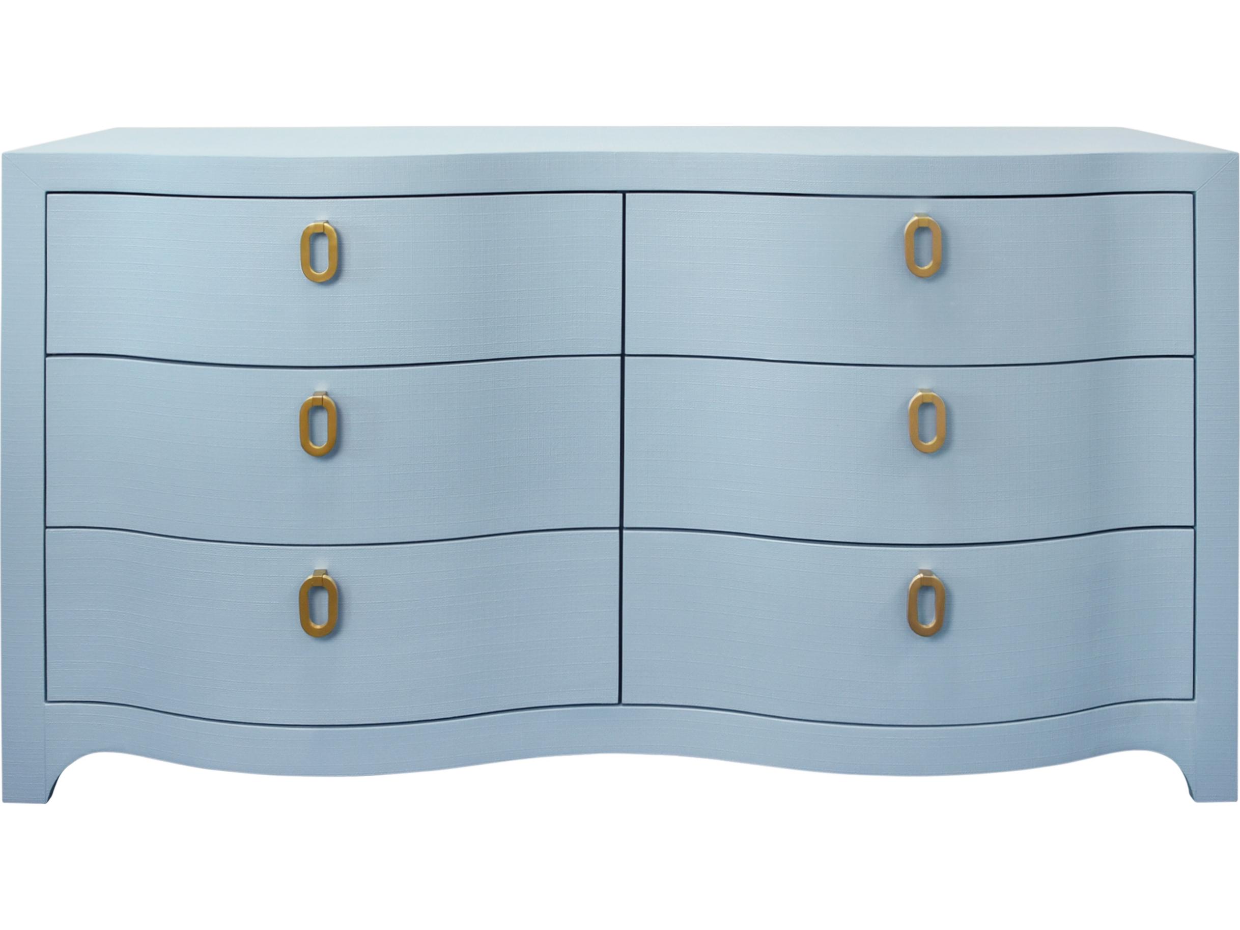 Worlds Away 6-Drawers Blue Double Dresser