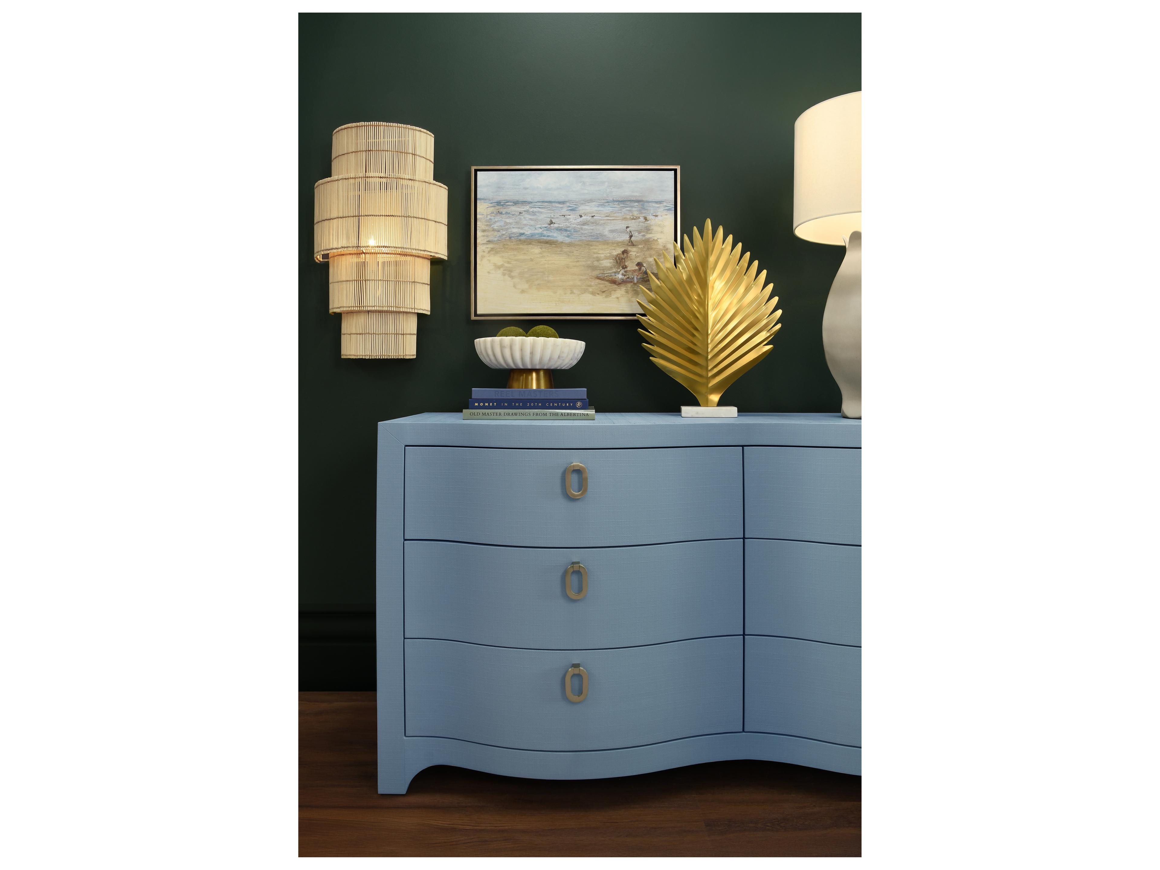 Worlds Away 6-Drawers Blue Double Dresser
