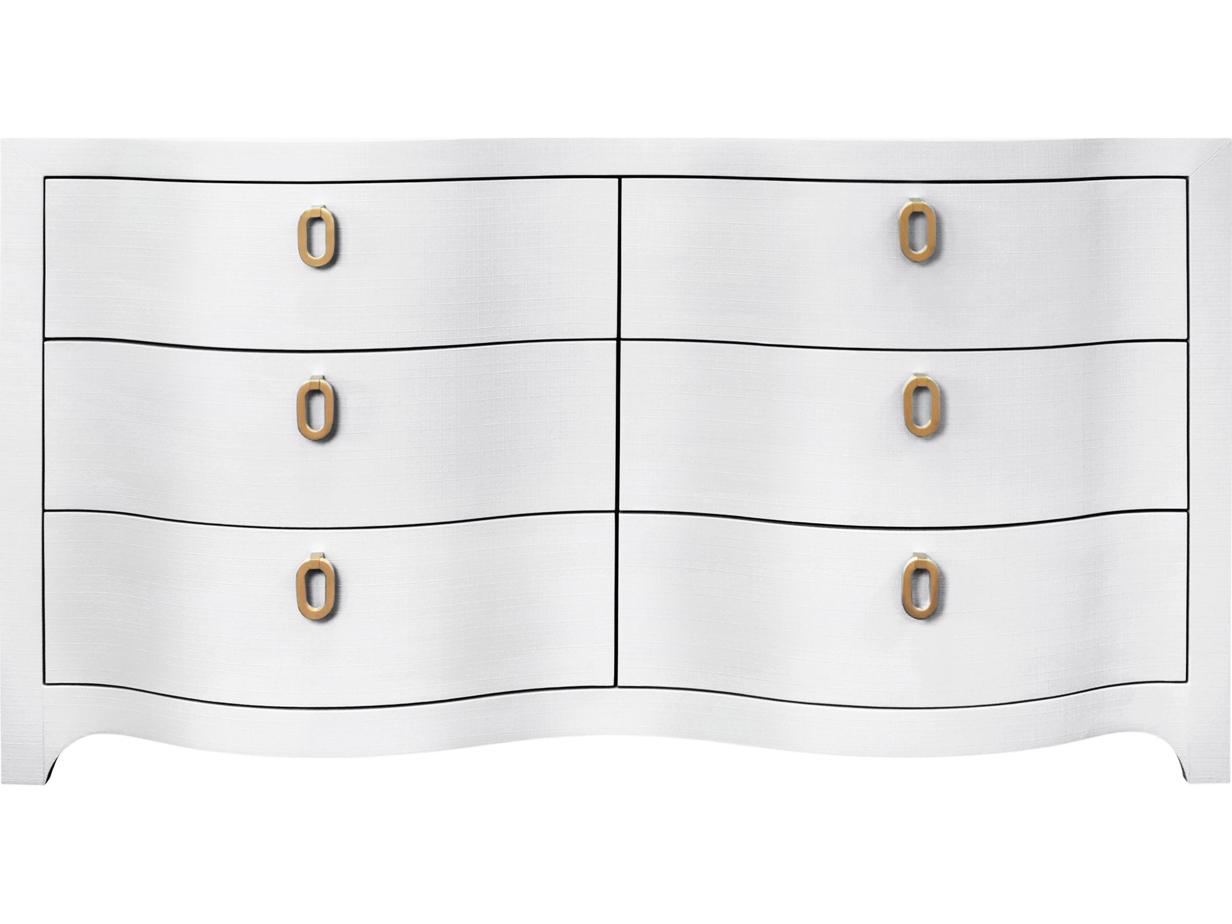 Worlds Away 6-Drawers White Double Dresser