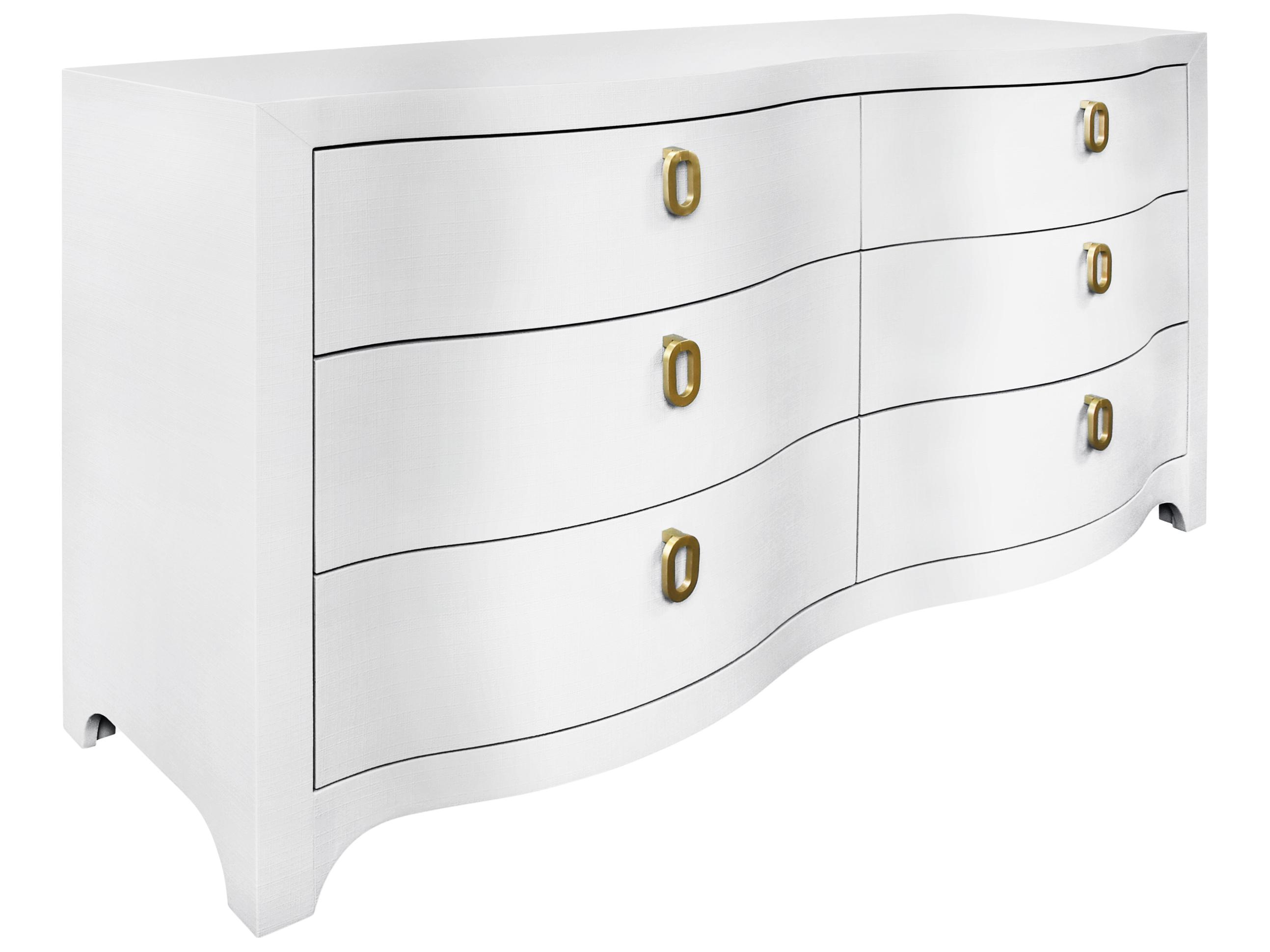 Worlds Away 6-Drawers White Double Dresser