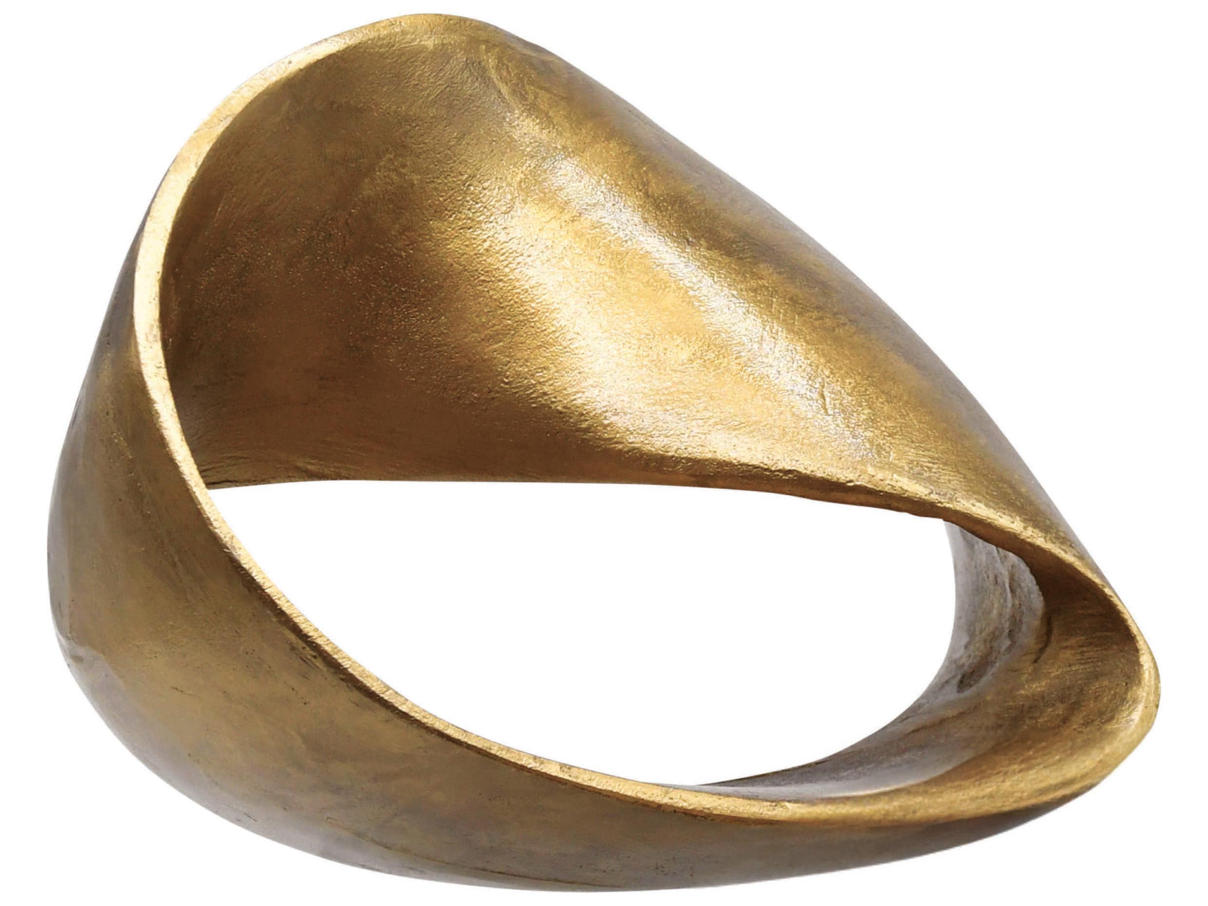 Worlds Away Textured Brass Large Abstract Metal Sculpture