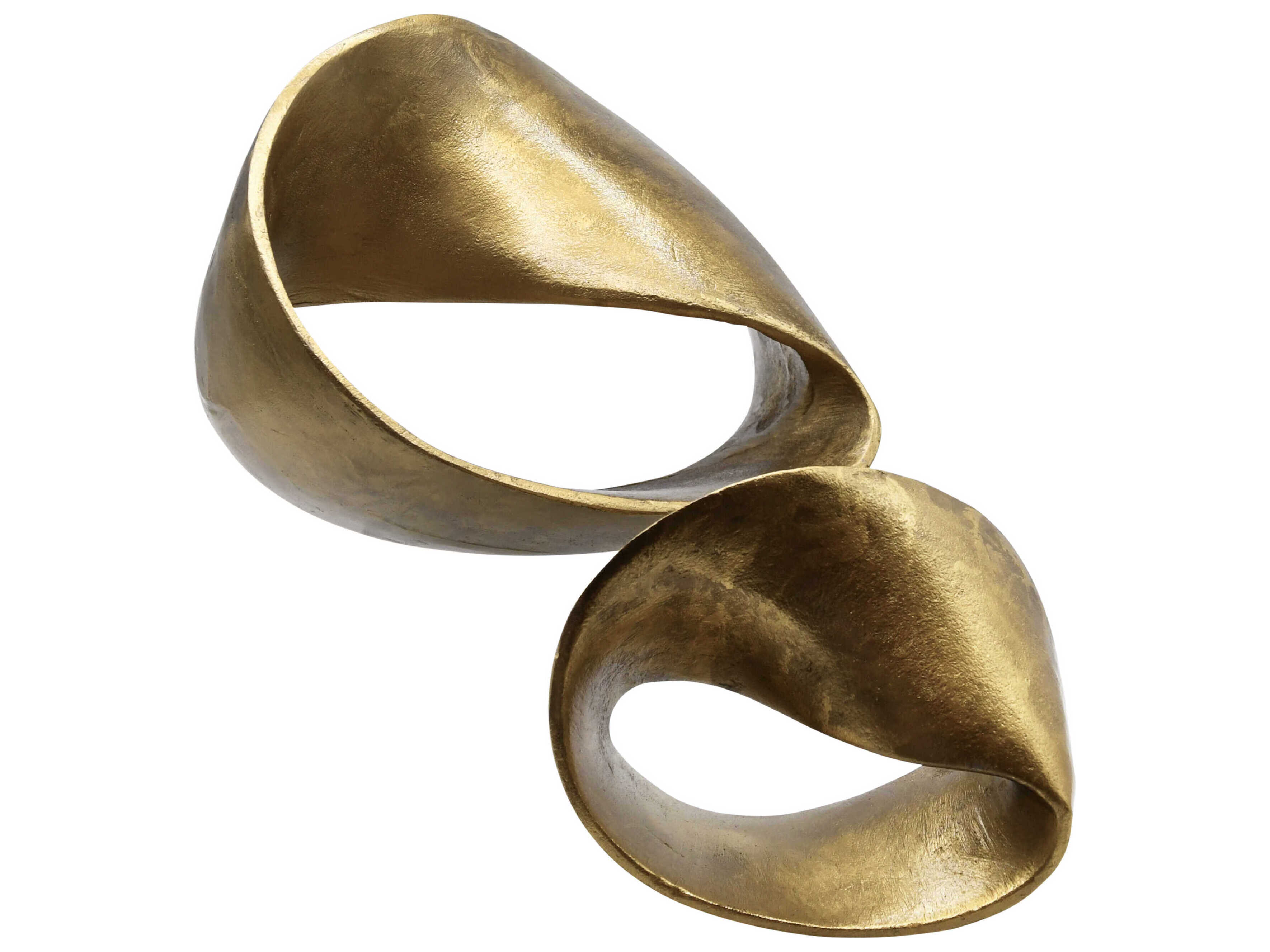 Worlds Away Textured Brass Large Abstract Metal Sculpture