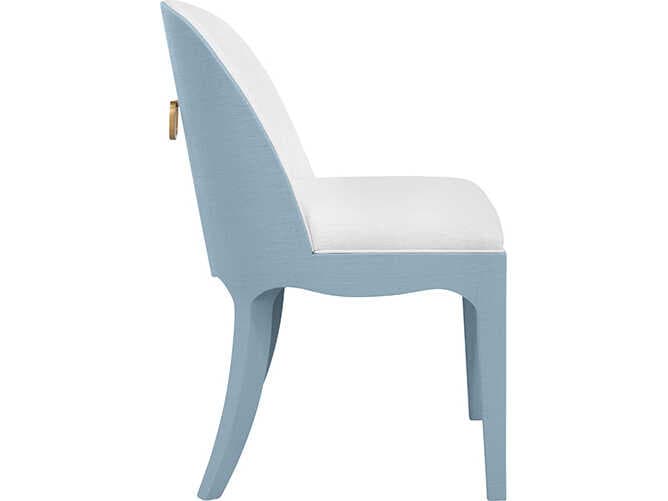 Worlds Away Sadie Blue Upholstered Armless Dining Chair