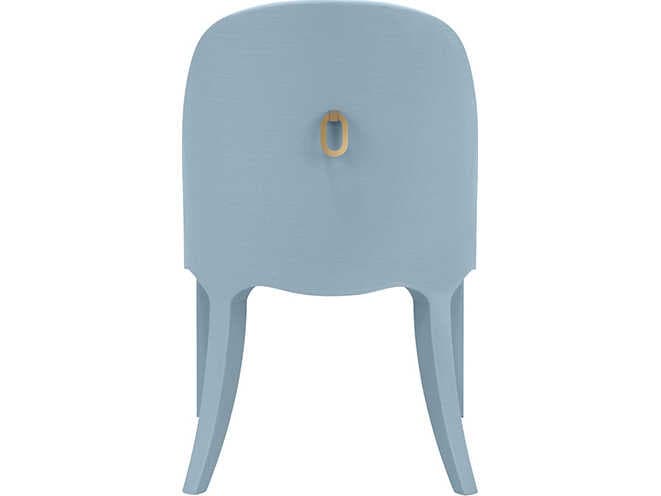 Worlds Away Sadie Blue Upholstered Armless Dining Chair