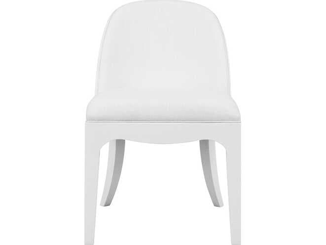 Worlds Away Sadie White Upholstered Armless Dining Chair