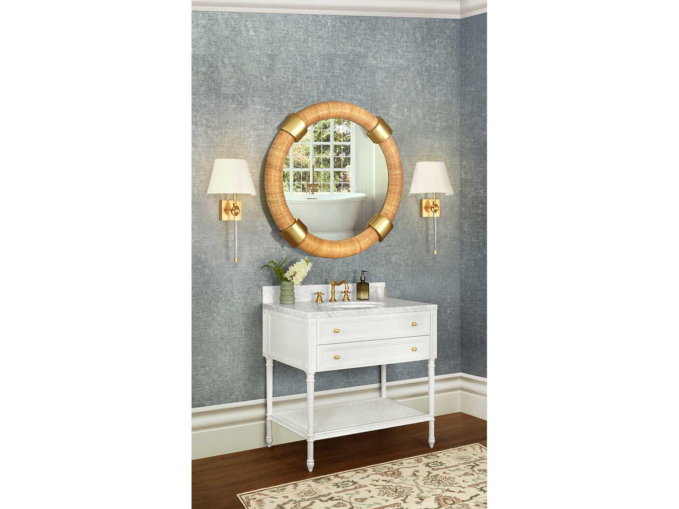 Worlds Away Saylor Mirror Wall Round