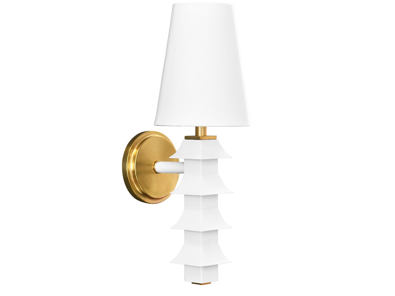 Worlds Away Tole Pagoda 1-Light White Wall Sconce