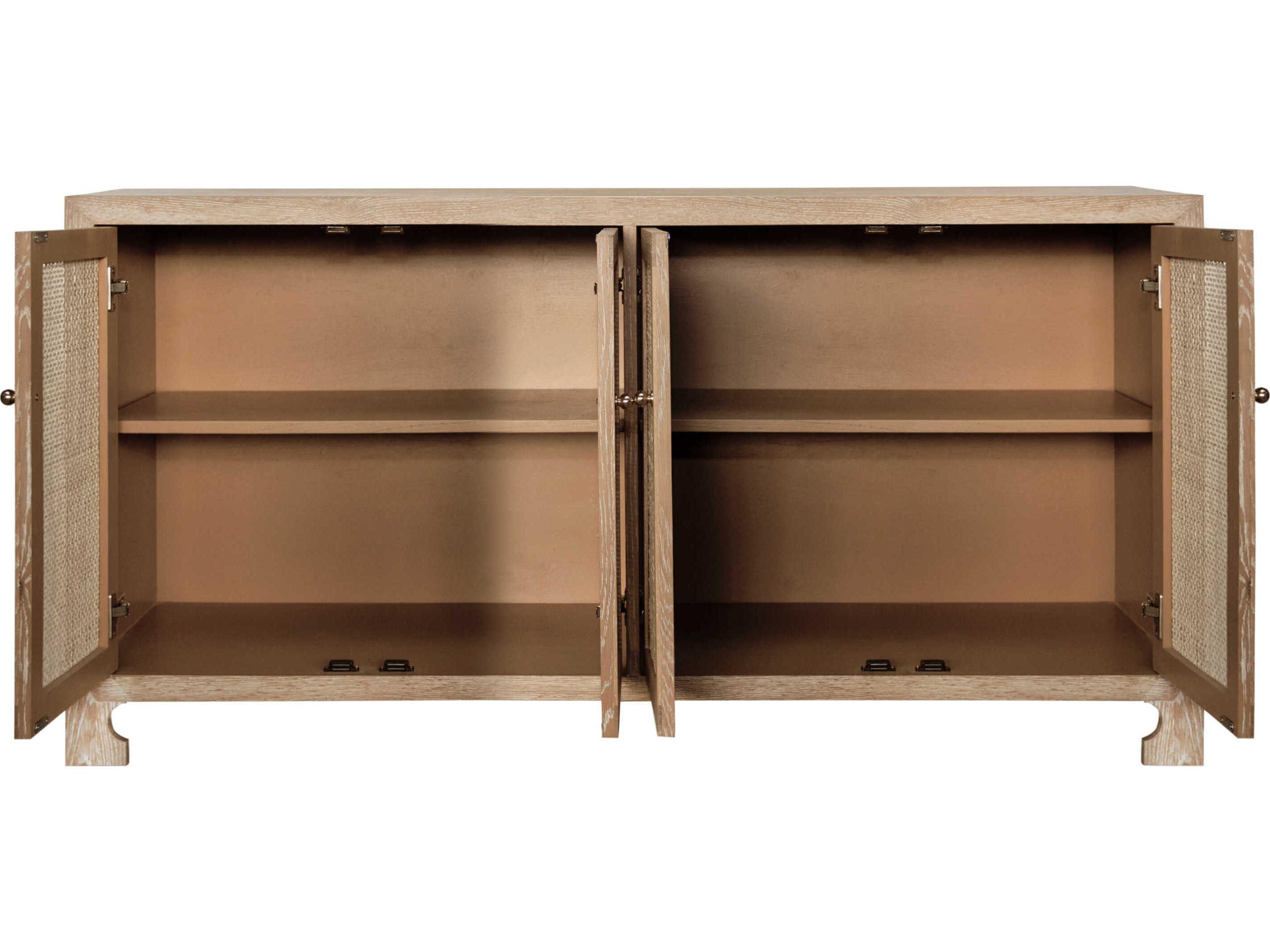 Worlds Away 58" Oak Wood Cerused Sideboard