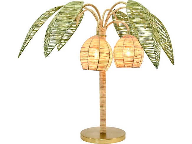 Worlds Away Sola Green Brass Buffet Lamp