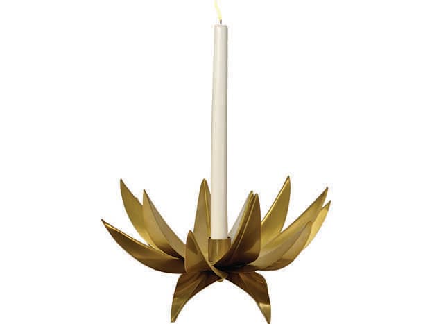 Worlds Away Sparky Palm Tree Brass Candle Holder