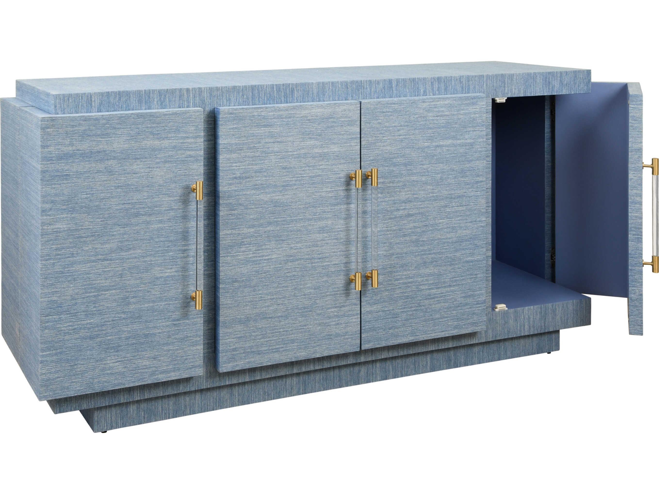 Worlds Away Steele 72" Blue Sideboard