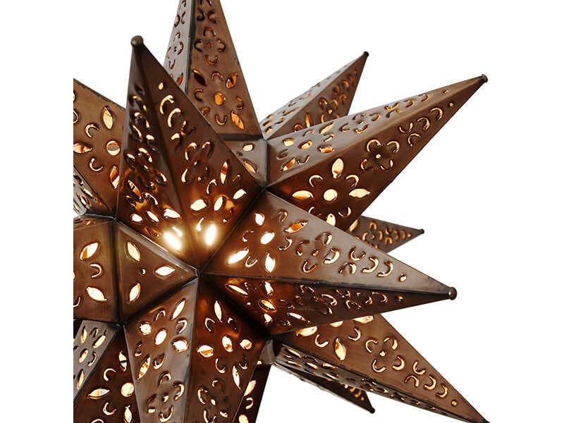 Worlds Away Tin Star Brown Sputnik Pendant