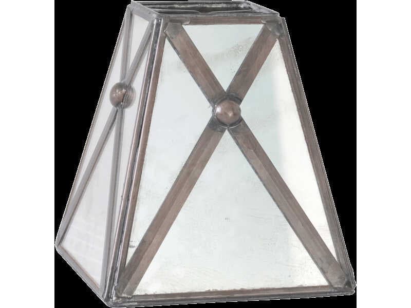 Worlds Away Crosshatch Mirror Clear Table Lamp