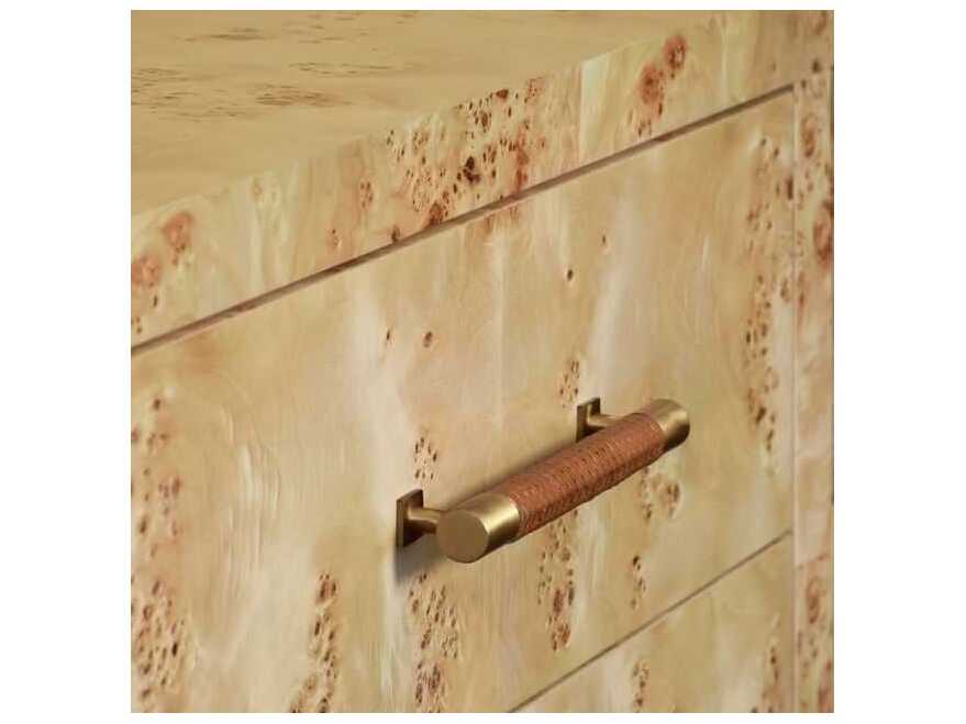 Worlds Away 6-Drawers Brown Burlwood Double Dresser