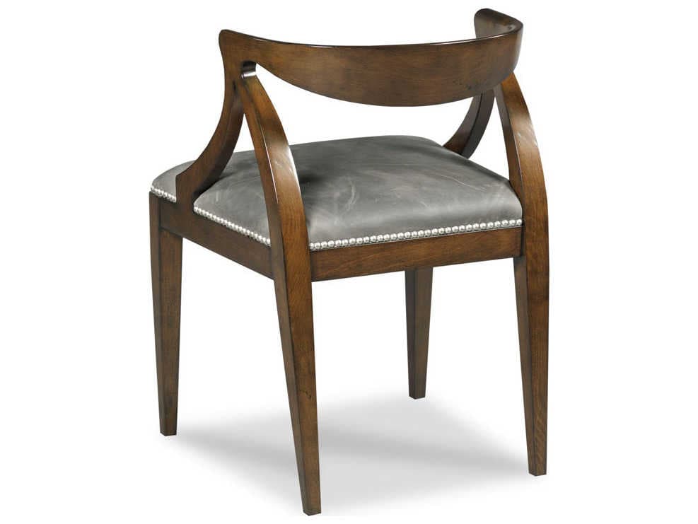 Woodbridge Samba Leather Hardwood Brown Upholstered Side Dining Chair