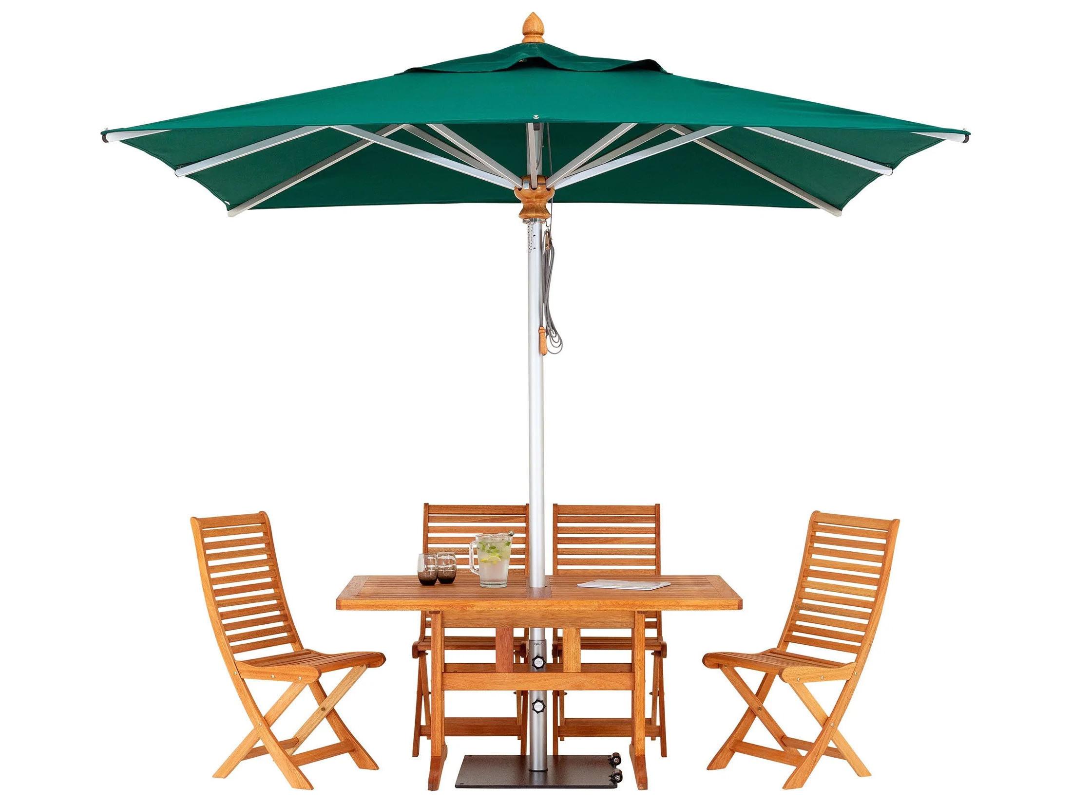 Woodline Shade Solutions Bravura Aluminum 9.8 x 7 Foot Rectangular Pulley Lift Patio Umbrella