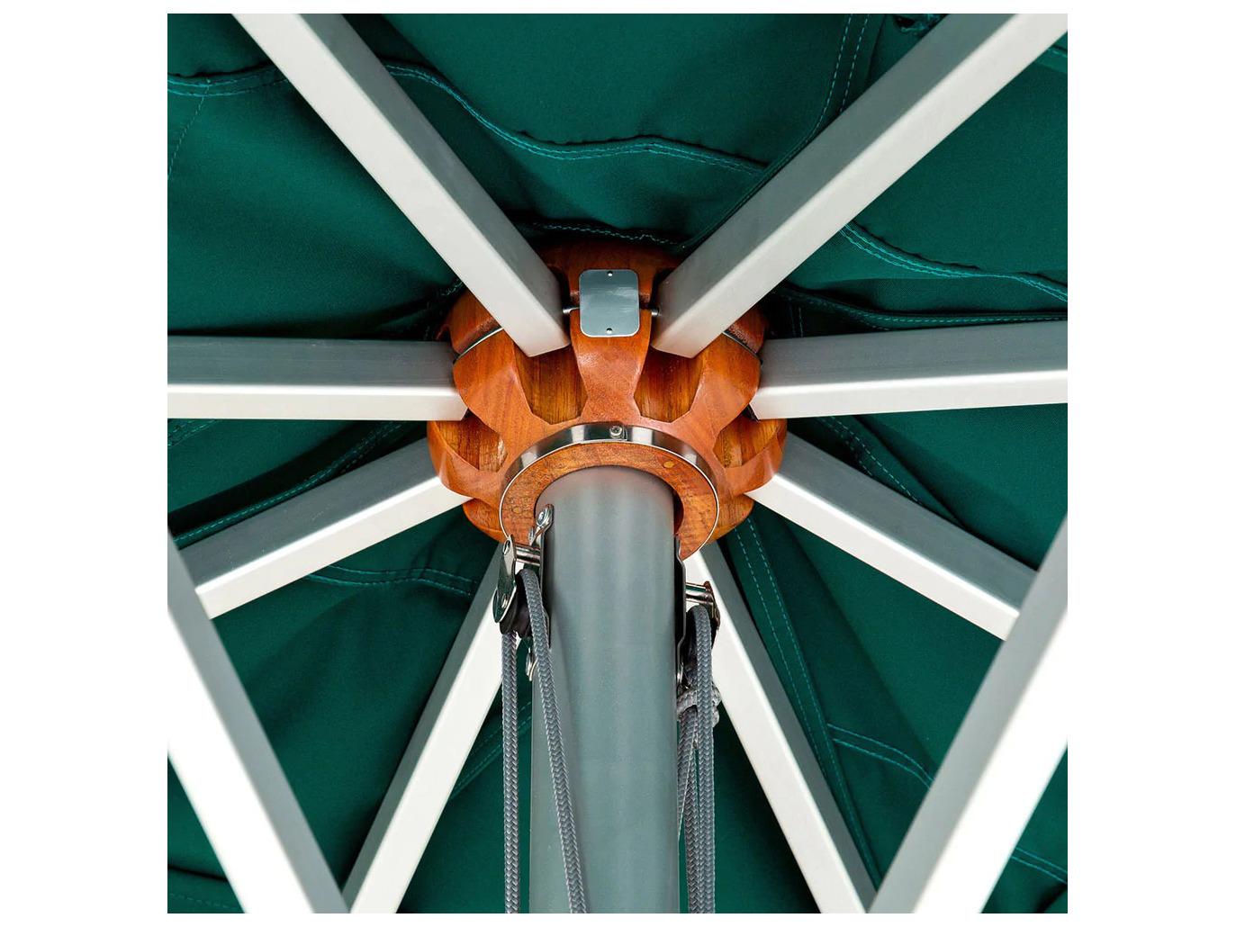 Woodline Shade Solutions Bravura Aluminum 8.9 Foot Octagon Pulley Lift Outdoor Umbrella