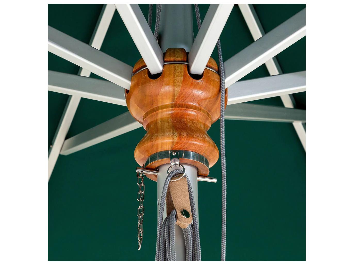 Woodline Shade Solutions Bravura Aluminum 8.9 Foot Octagon Pulley Lift Outdoor Umbrella