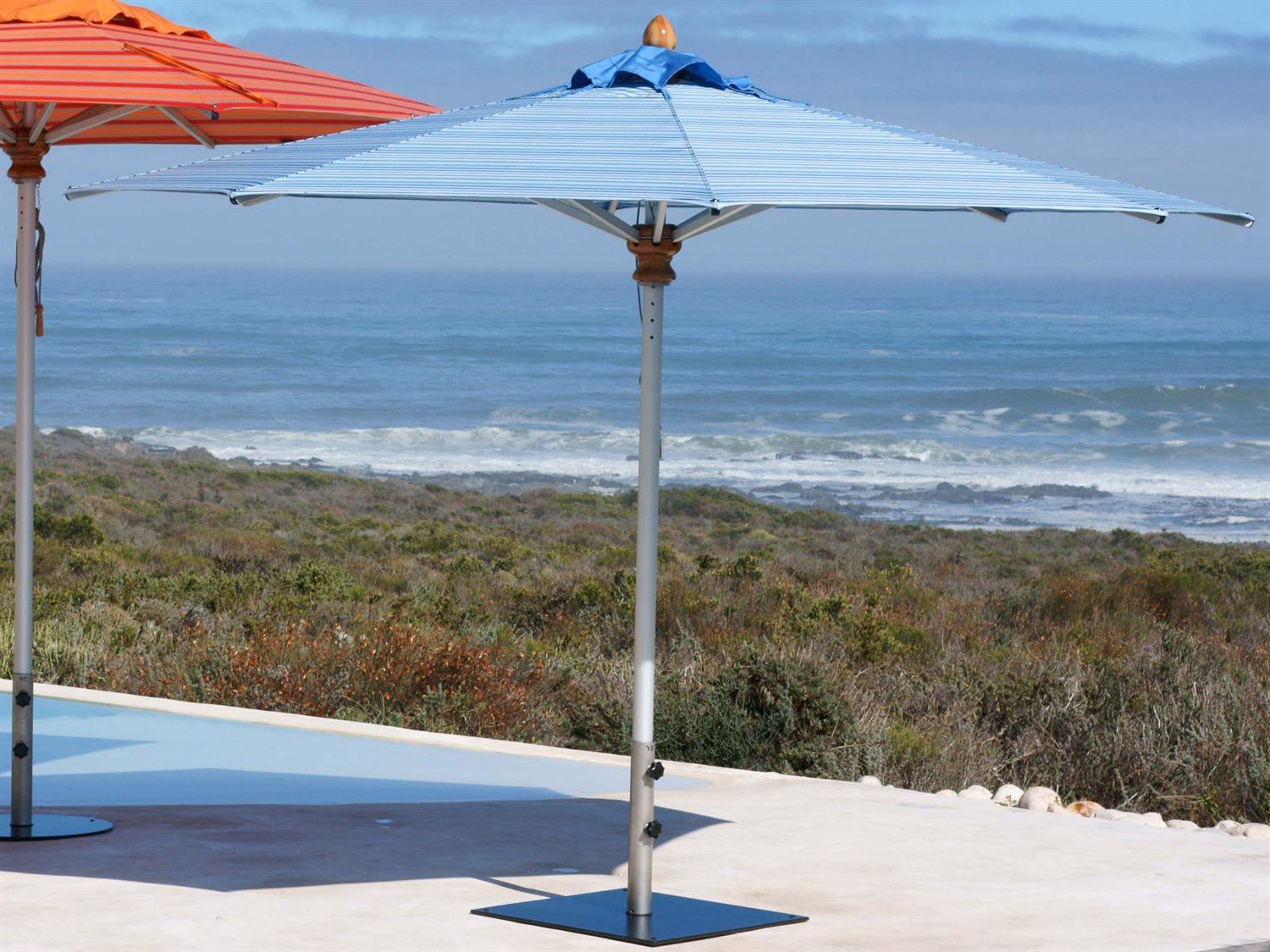 Woodline Shade Solutions Bravura Aluminum 13 Foot Octagon Pulley Lift Outdoor Patio Umbrella