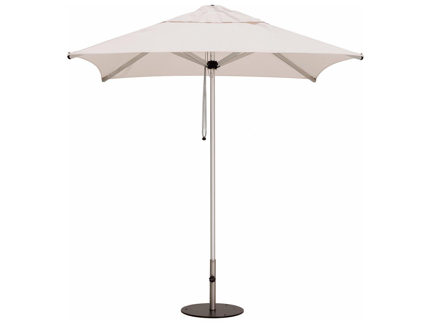Woodline Shade Solutions Mistral Aluminum 8 Foot Square Pulley Lift Outdoor Patio Umbrella