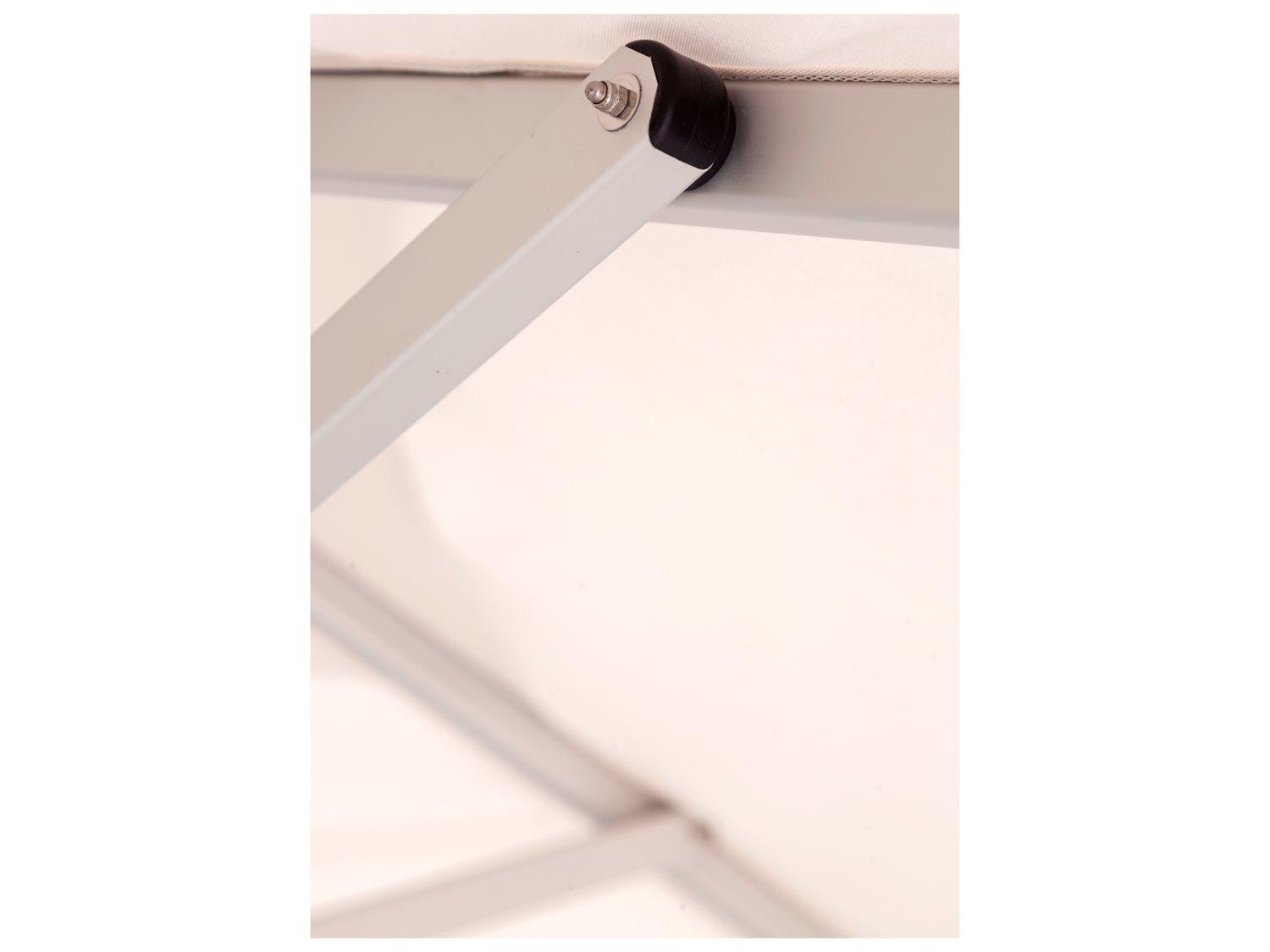 Woodline Shade Solutions Mistral Aluminum 8.9 Foot Hexagon Pulley Lift Patio Umbrella