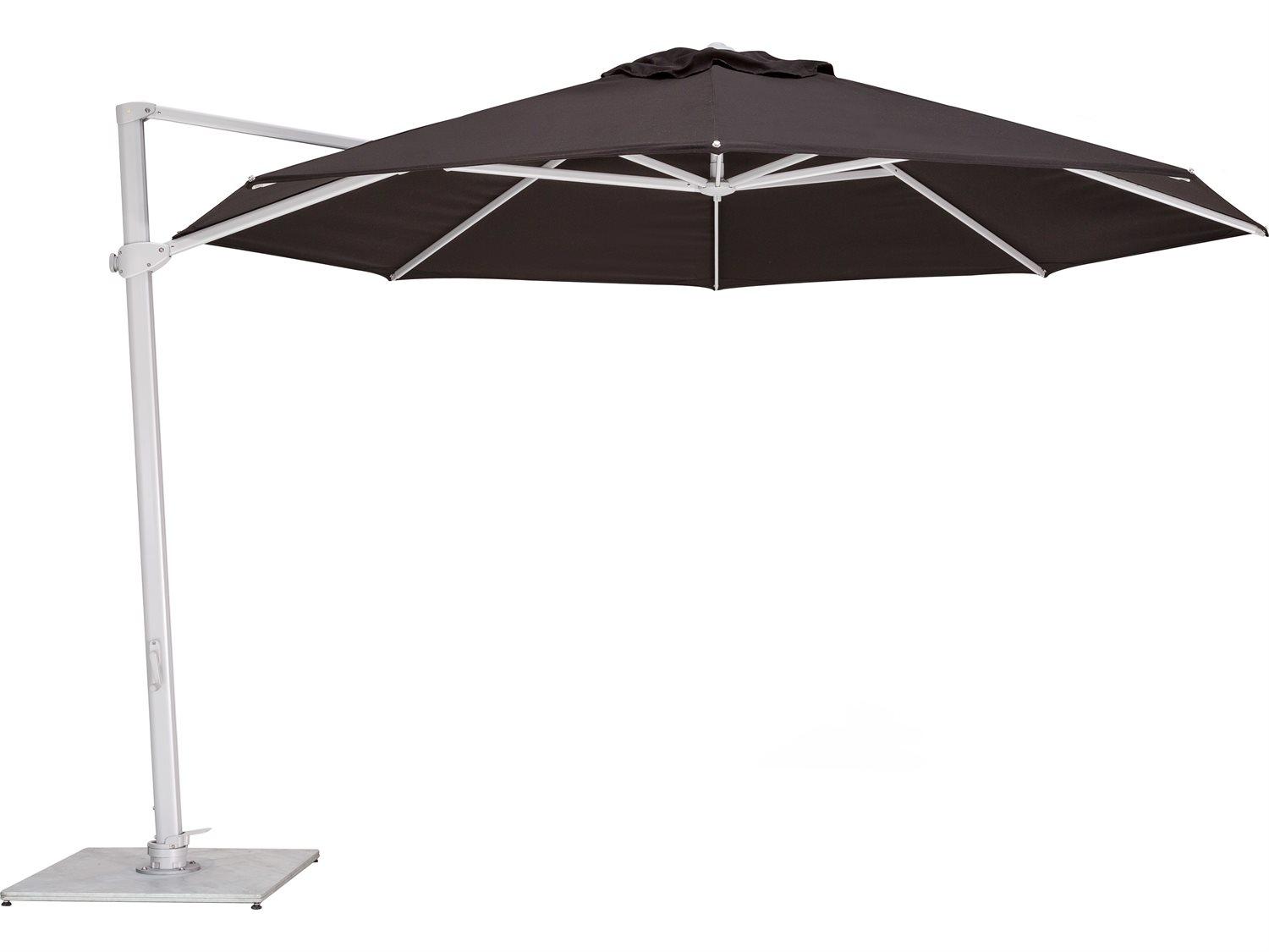 Woodline Shade Solutions Pavone Aluminum Cantilever 11.5 Foot Octagon Crank Lift Patio Umbrella